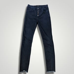 Just Black Button Fly Frayed Hem Jeans Sz 27